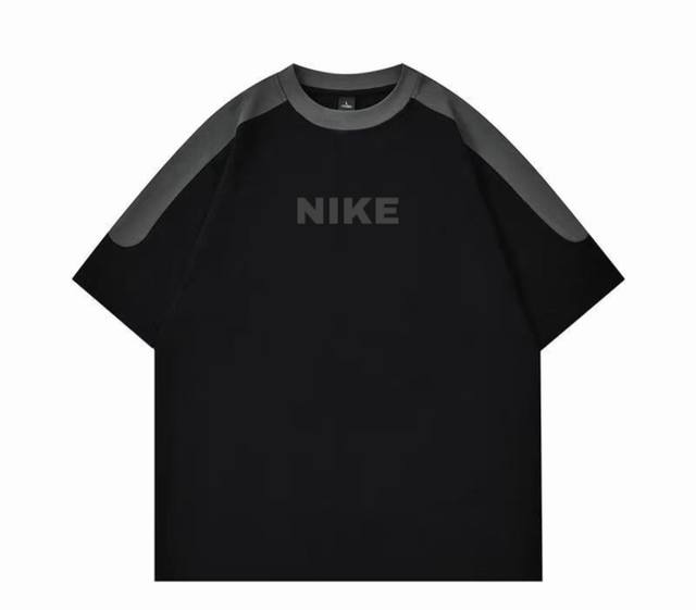 New Nike Nike Embroidery Heavy Splicing Ins Neckline Ribbed Knit Couple Same St