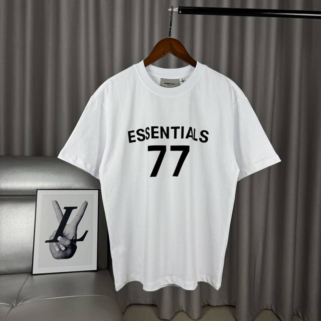 Double-line classic chest three-dimensional flocked letter logo short-sleeved h