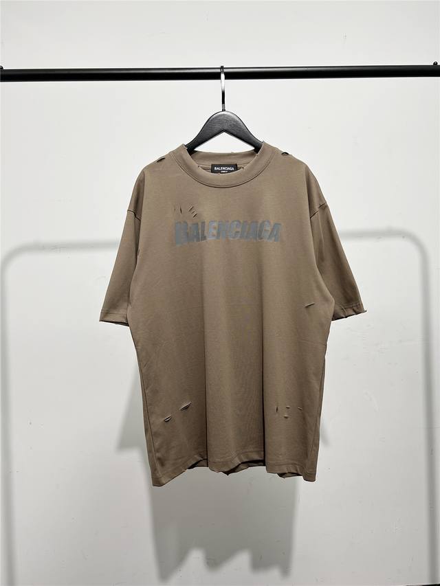 High version, very good quality! Balenciaga unisex ripped cracked letter printe