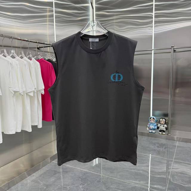 Dlor Dior 2025 summer new sleeveless vest personalized print unisex style SML Xl