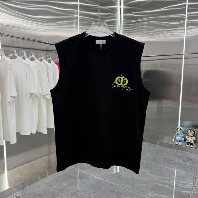 Dlor Dior 2025 summer new sleeveless vest personalized print unisex style SML Xl