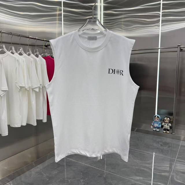 Dlor Dior 2025 summer new sleeveless vest personalized print unisex style SML Xl