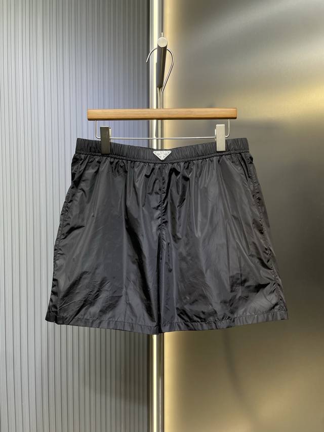 Prada top original triangle label nylon shorts Process description: Customized r