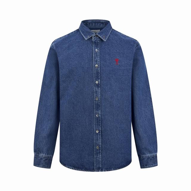 Ami Paris denim shirt jacketCustomized cotton essence denim fabric has excellent