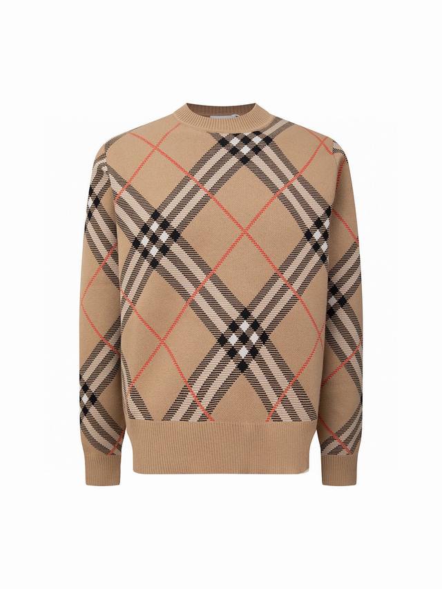 Zp version -Bur official website classic wool blend plaid contrast color round n