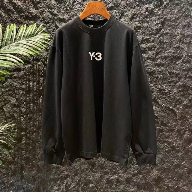 Yamamoto Yohji Y-3 This round-neck heavyweight cotton American loose long-sleeve