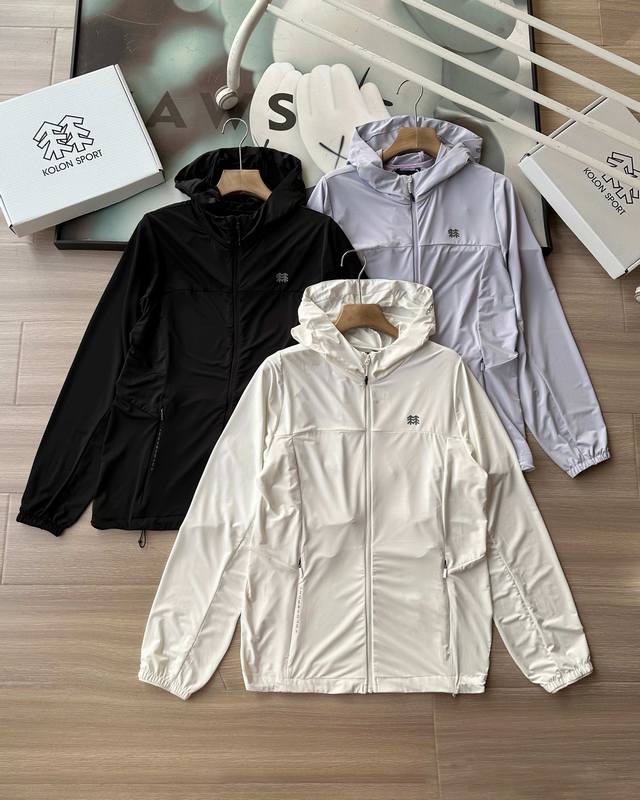 Kolon Sport Hike series stretch knitted hooded print cool sun protection clothin