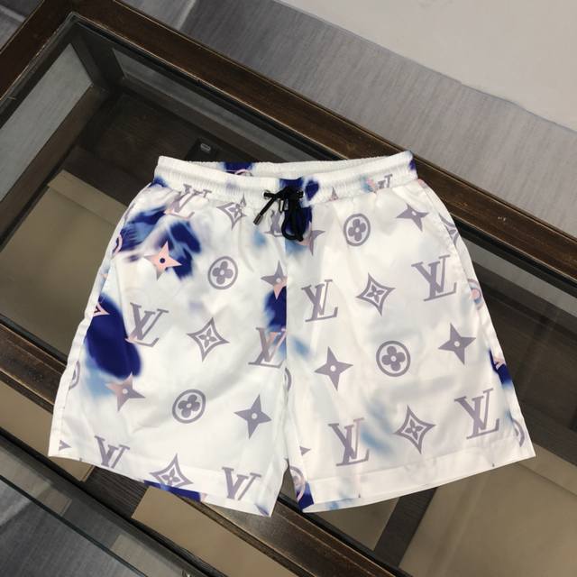 Lv Official website catwalk model Lns popular beach pants with full flower patte