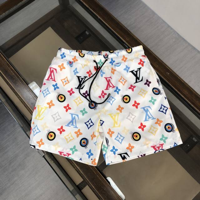 Lv Official website catwalk model Lns popular beach pants with full flower patte