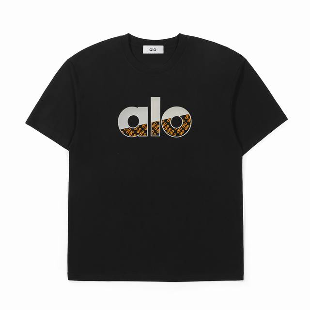 for Alo Alo logo flocking printed cotton short-sleeved T-shirt Customized main