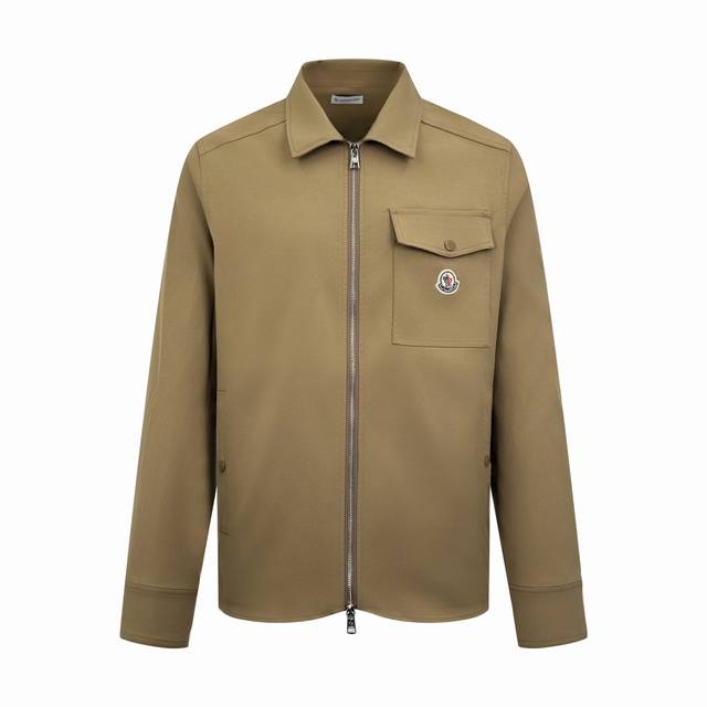 Moncler logo zipper shirt-style jacketCustomized exquisite cotton hidden grain g