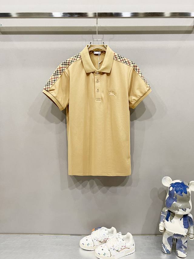 Burberry Burberry lapel polo shirt Plaid stitching with warhorse micro logo embr