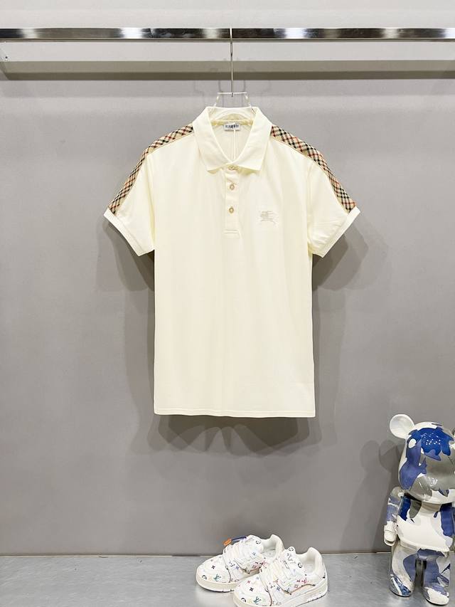 Burberry Burberry lapel polo shirt Plaid stitching with warhorse micro logo embr