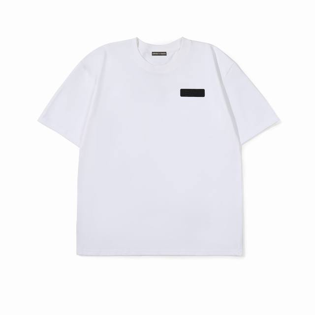 Emporio Armani embossed three-dimensional printed logo cotton short-sleeved T-s