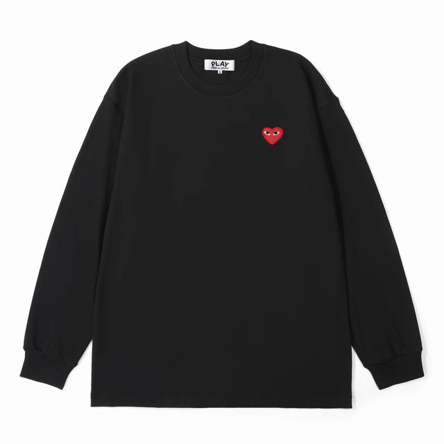 for Cdg Play Kawakubo Rei classic heart embroidered cotton long-sleeved T-shirt