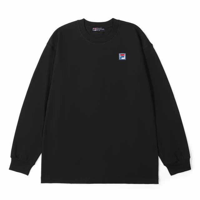 Supply Fila logo embroidered cotton long-sleeved T-shirt Customized main label a