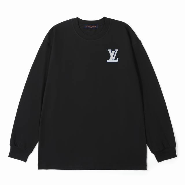 For Louis Vuitton Lv Louis Vuitton woven logo embroidered cotton long-sleeved T-