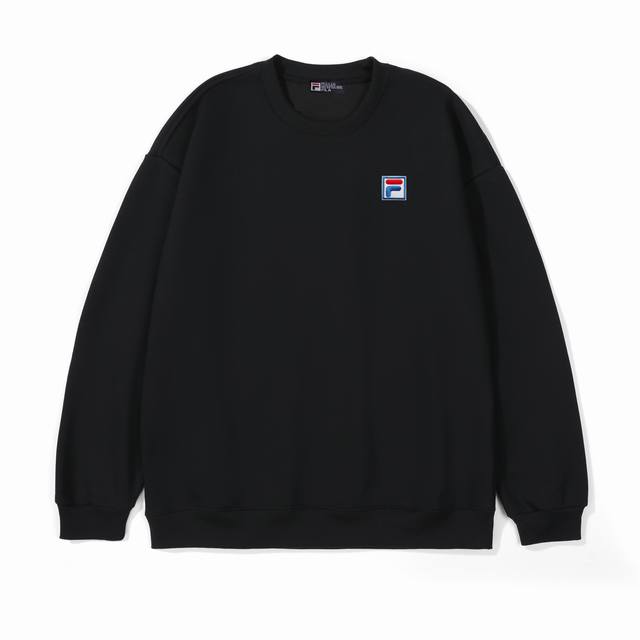 for Fila logo embroidered terry round neck sweatshirt Customized washing main l