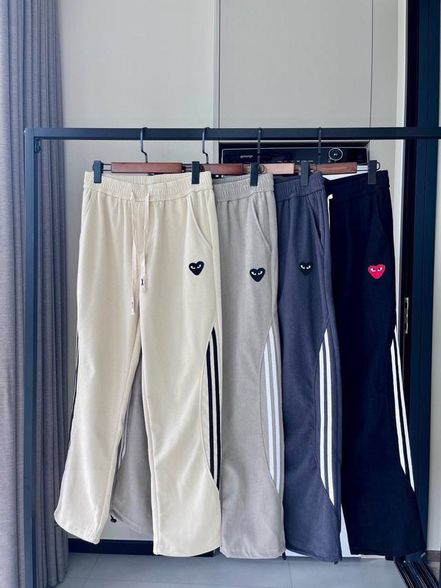 Kawakubo Rei European cotton velvet webbing sweatpants Kawakubo Rei Play heart