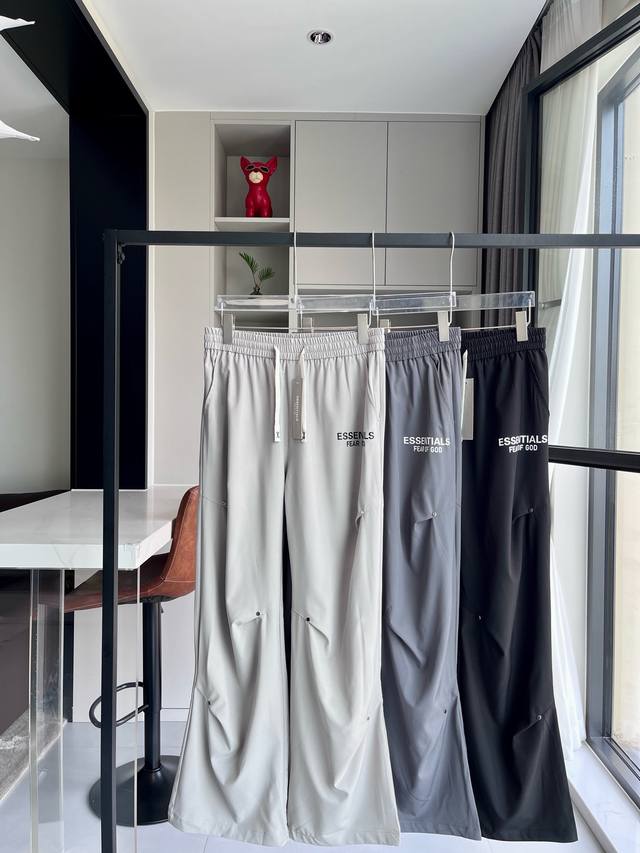 Fog Pleated Rivet Straight Casual Pants Fog Essentials Fear Of God Summer Pleate