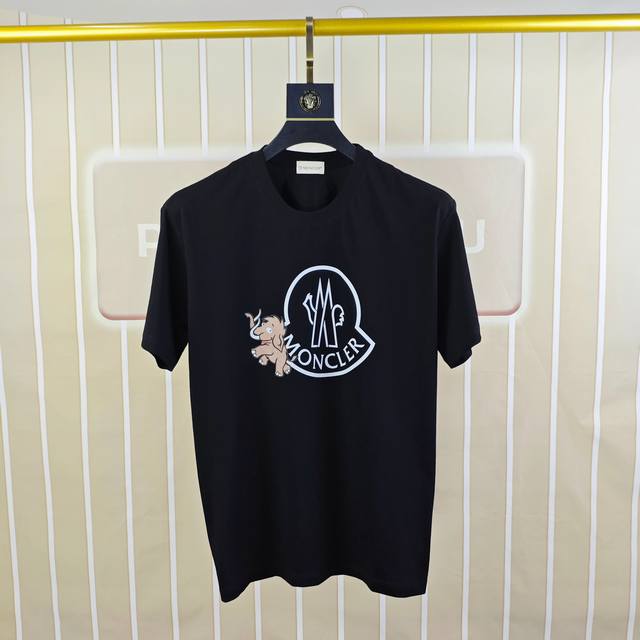 M*Ncler Moncler 2025 spring and summer new original men's round neck short-sleev