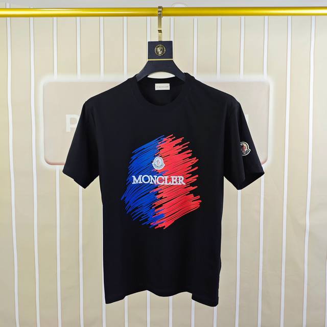 M*Ncler Moncler 2025 spring and summer new original men's round neck short-sleev