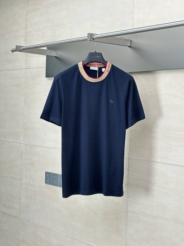 Burberry* Burberry 25Ss new round neck short sleeve with contrasting letters on