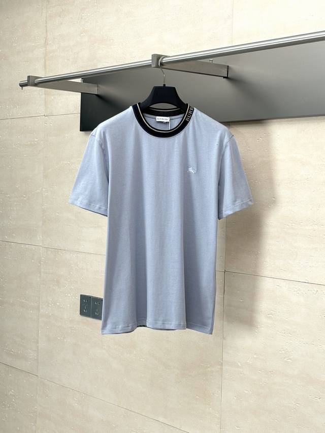 Burberry* Burberry 25Ss new round neck short sleeve with contrasting letters on
