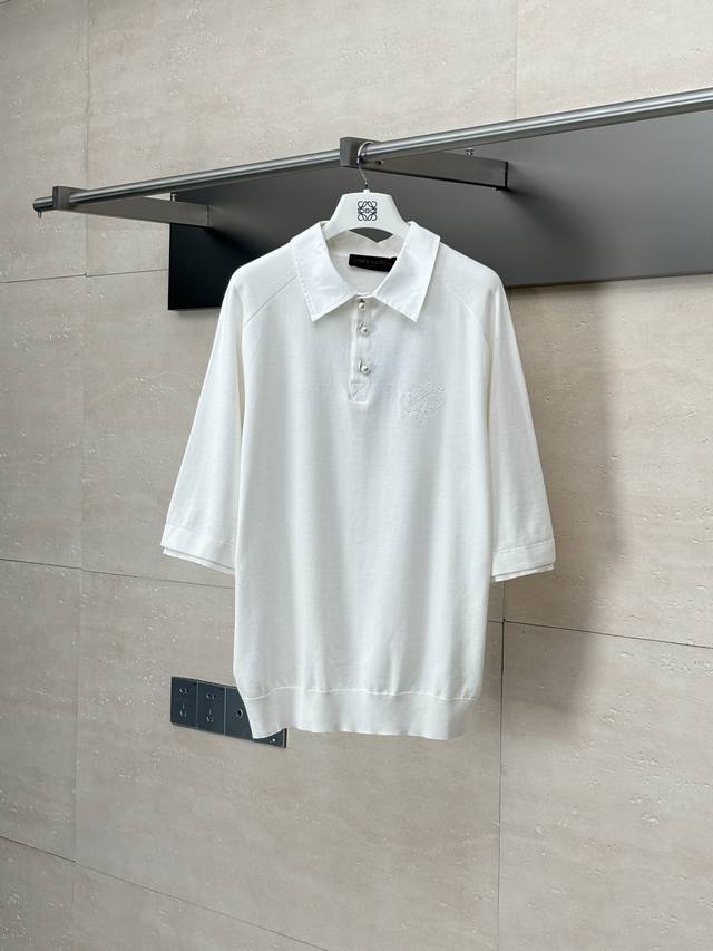 Lv Louis 25 new cotton blend polo shirt This polo shirt is made of piqu