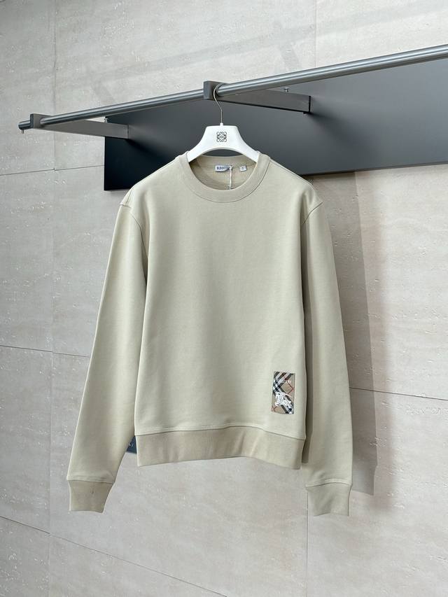 Burberr* Burberry Bbr Check Label Cotton Pullover Crew Neck Sweatshirt Knitted f