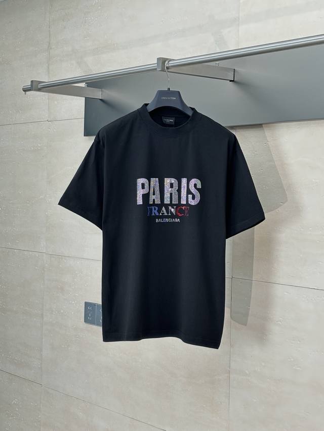 Balenciag* Blcg 24Ss Paris letter diamond short-sleeved T-shirt Size: Xs SML DDD