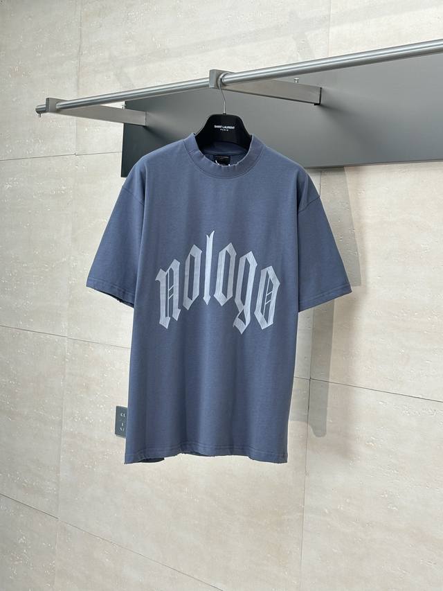 Balenciag* Paris Blcg letter crack print short sleeves Brand new fabric and sewi