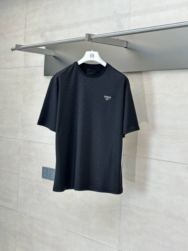 Prada* Prada 25Ss new classic logo triangle dark pattern short-sleeved T-shirt C