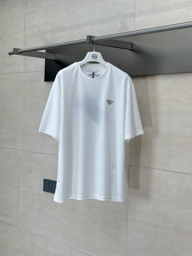 Prada* Prada 25Ss new classic logo triangle dark pattern short-sleeved T-shirt C