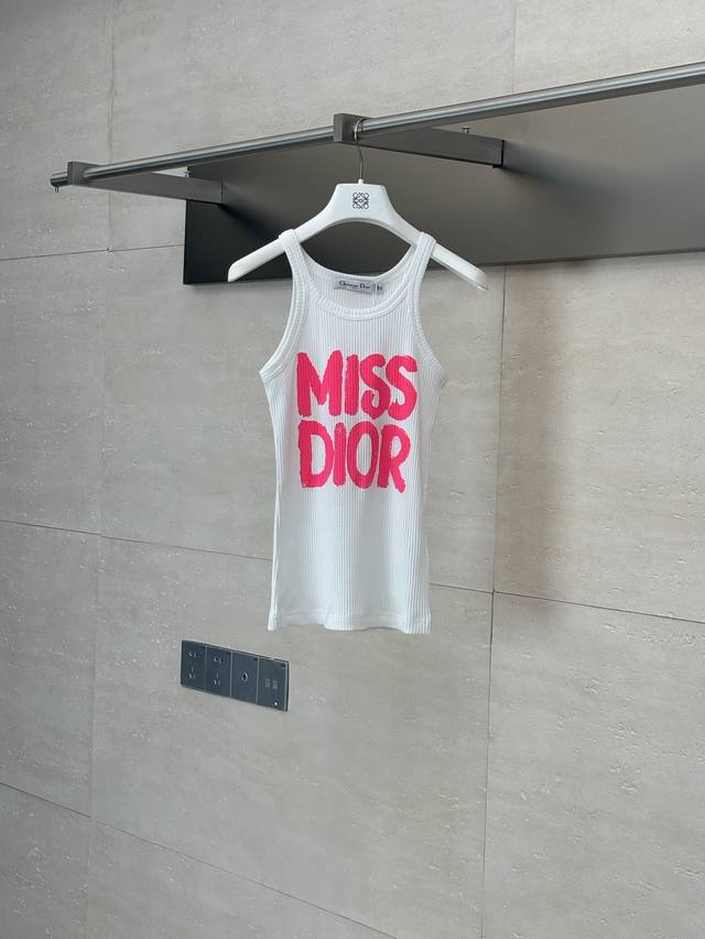 Dio* Dior classic letter camisoleImported cotton fabric, breathable and comforta