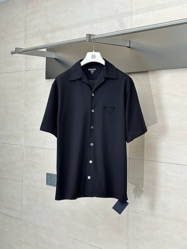 Prada* Prada 25Ss new button short-sleeved shirt Made of 40-count double-strande