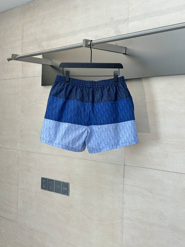 Dio* Dior 25Ss spring and summer new color-blocked beach shorts Made of 100% nyl