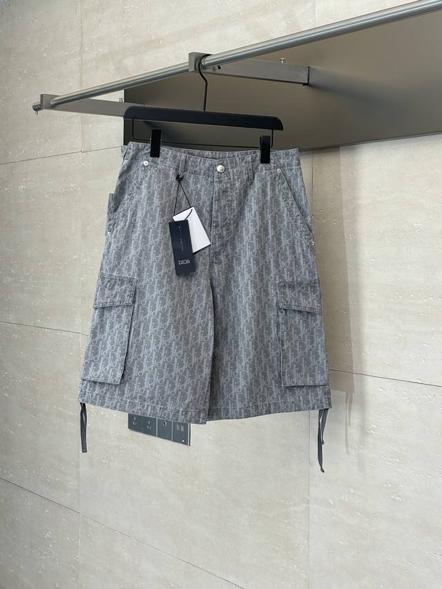 Dio* Dior 25Ss full-print jacquard denim shorts The letters on the fabric are pr
