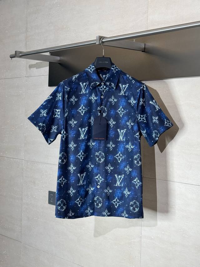Lv Louis 25Fw starry sky print letter pattern short-sleeved shirt Size: SML Xl D