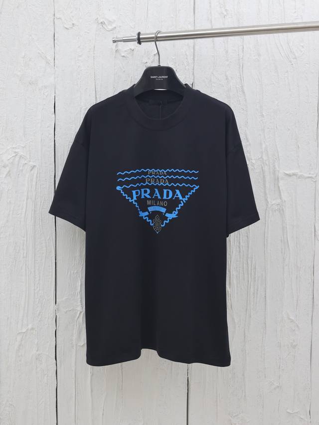 Prada* Prada 25Ss new color matching printed short-sleeved T-shirt This model us