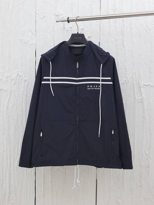 Prad* Prada 25 new letter logo hooded sun protection jacket Customized Yb import