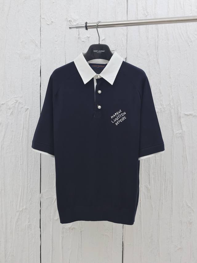 Lv Louis 25 new cotton blend polo shirt This polo shirt is made of piqu