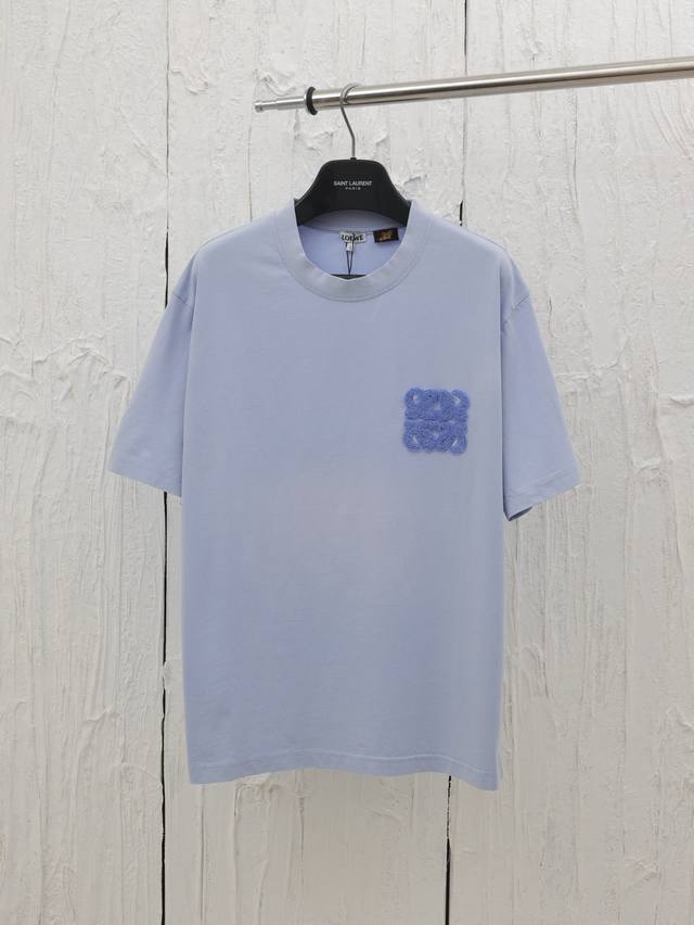 Loewe* Loewe 25Ss new embroidered cotton short-sleeved T-shirt Made of imported