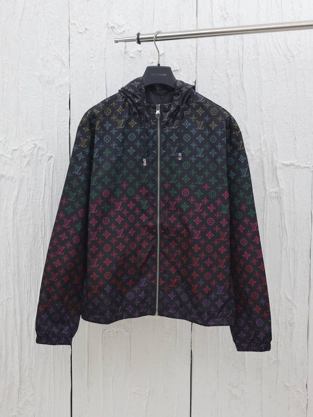 Lv* Louis 25 new floral gradient print windbreaker Made of lightweight technical