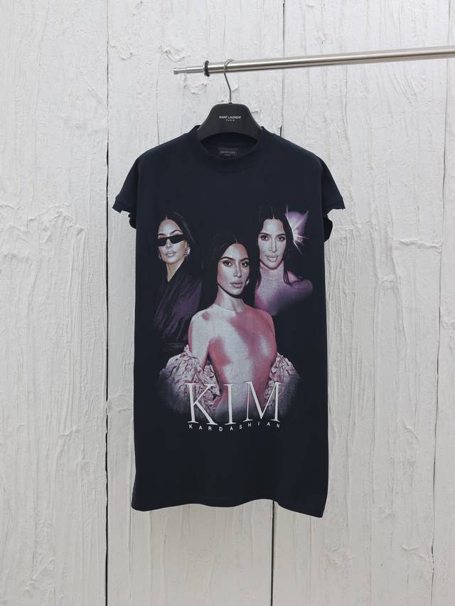 Balenciaga* Paris 25Ss Kimi Art Distressed Sleeveless T-shirt The front is print