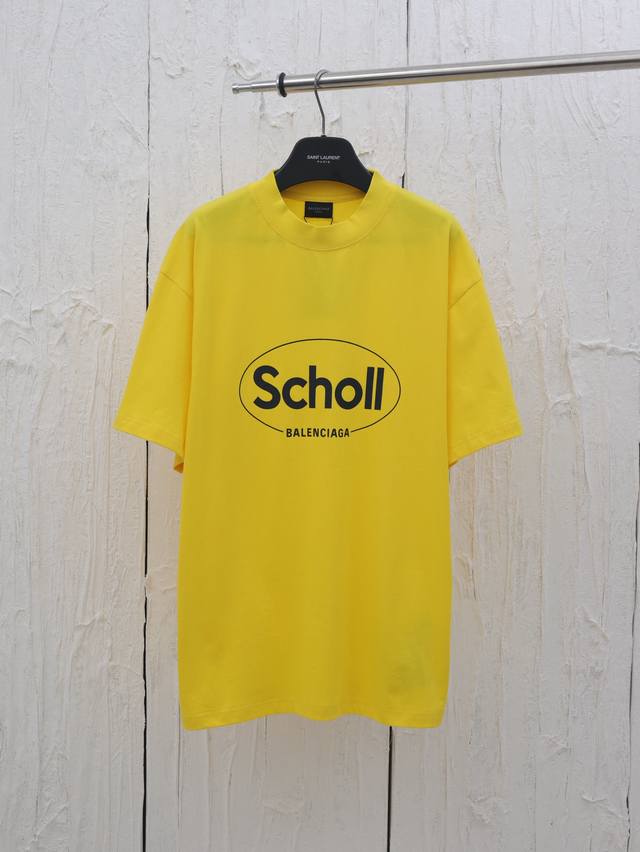 Balenciaga* Paris 25Ss Scholl co-branded short-sleeved T-shirt Retro jersey fabr