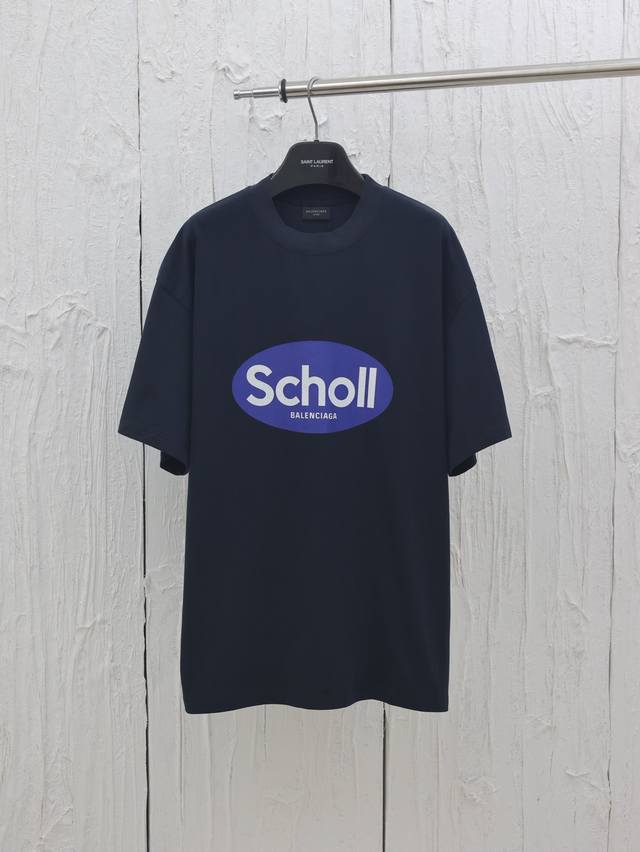 Balenciaga* Paris 25Ss Scholl co-branded short-sleeved T-shirt Retro jersey fabr