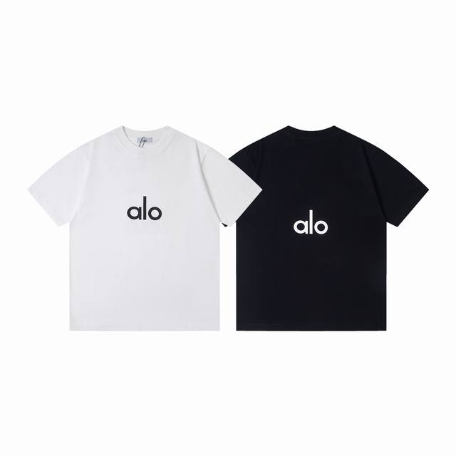 Style number: Y186 Alo Yoga classic letter logo 3D print couple short-sleeved T