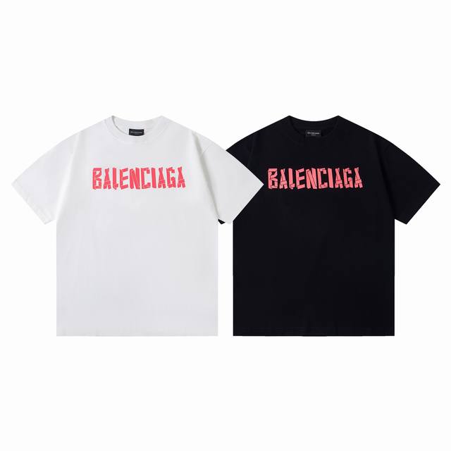 Style number: Y140 Balenciaga 3D leather label hot-stamped short-sleeved T-shir