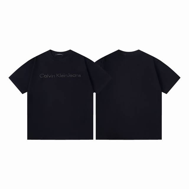 Style number: Y136 Ck Calvin Klein simple letter black diamond short-sleeved T-